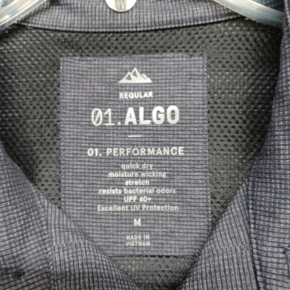 01.Algo Performance Short Sleeve Button Up Shirt Men's Sz M - Picture 5 of 7